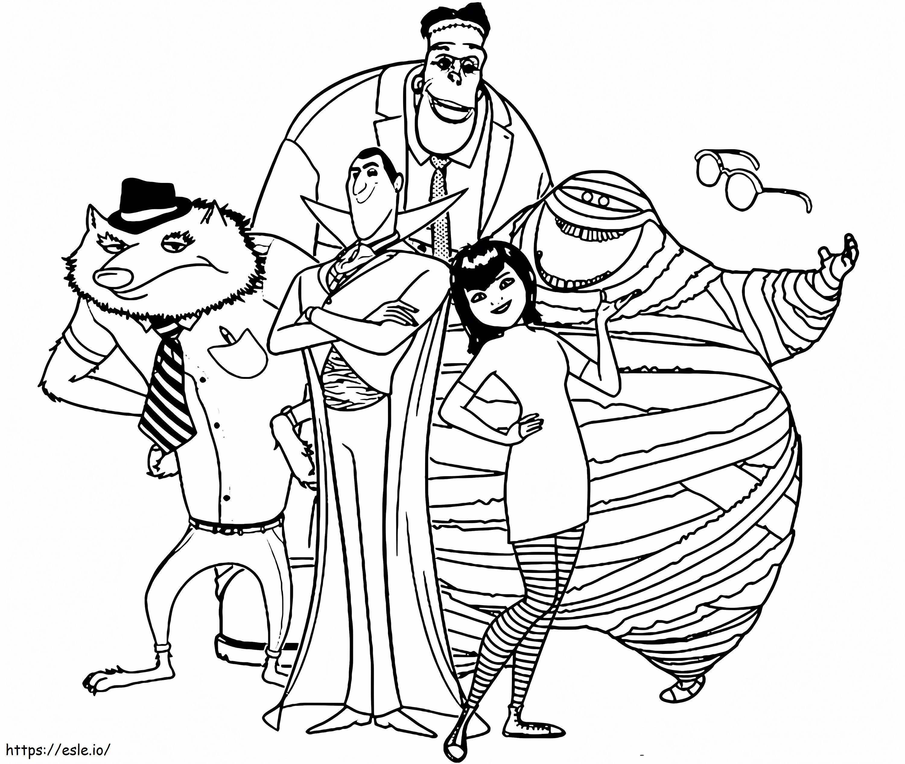 Hotel Transylvania Characters coloring page