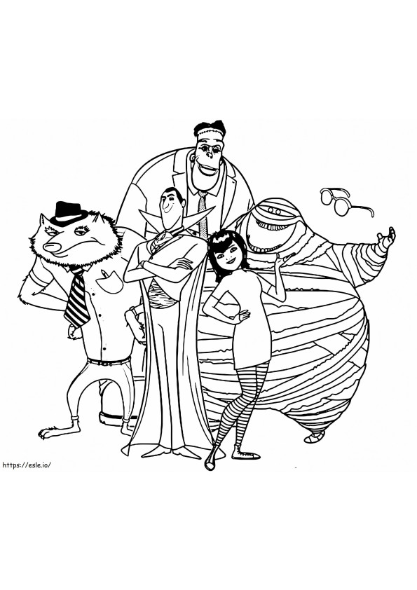 Hotel Transylvania Characters coloring page