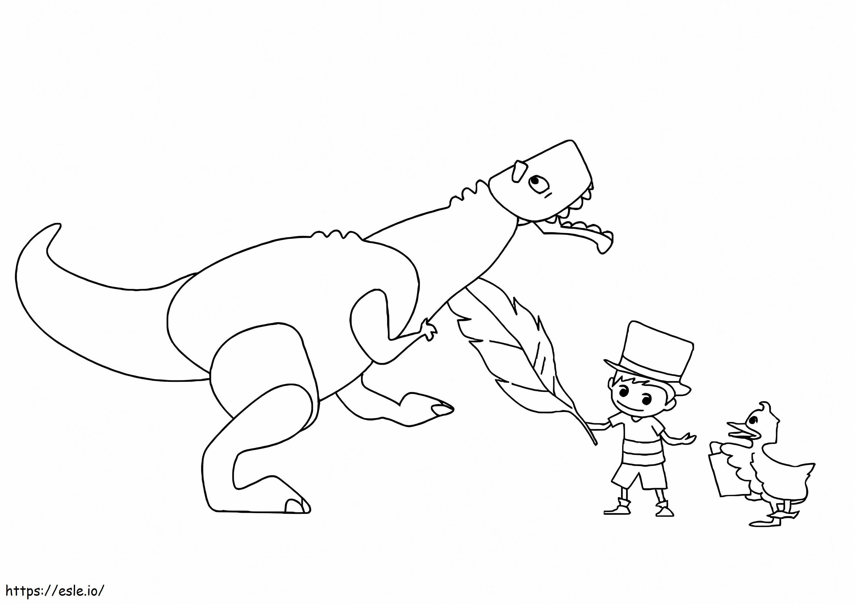 Zack e Quack e Dinosauro da colorare