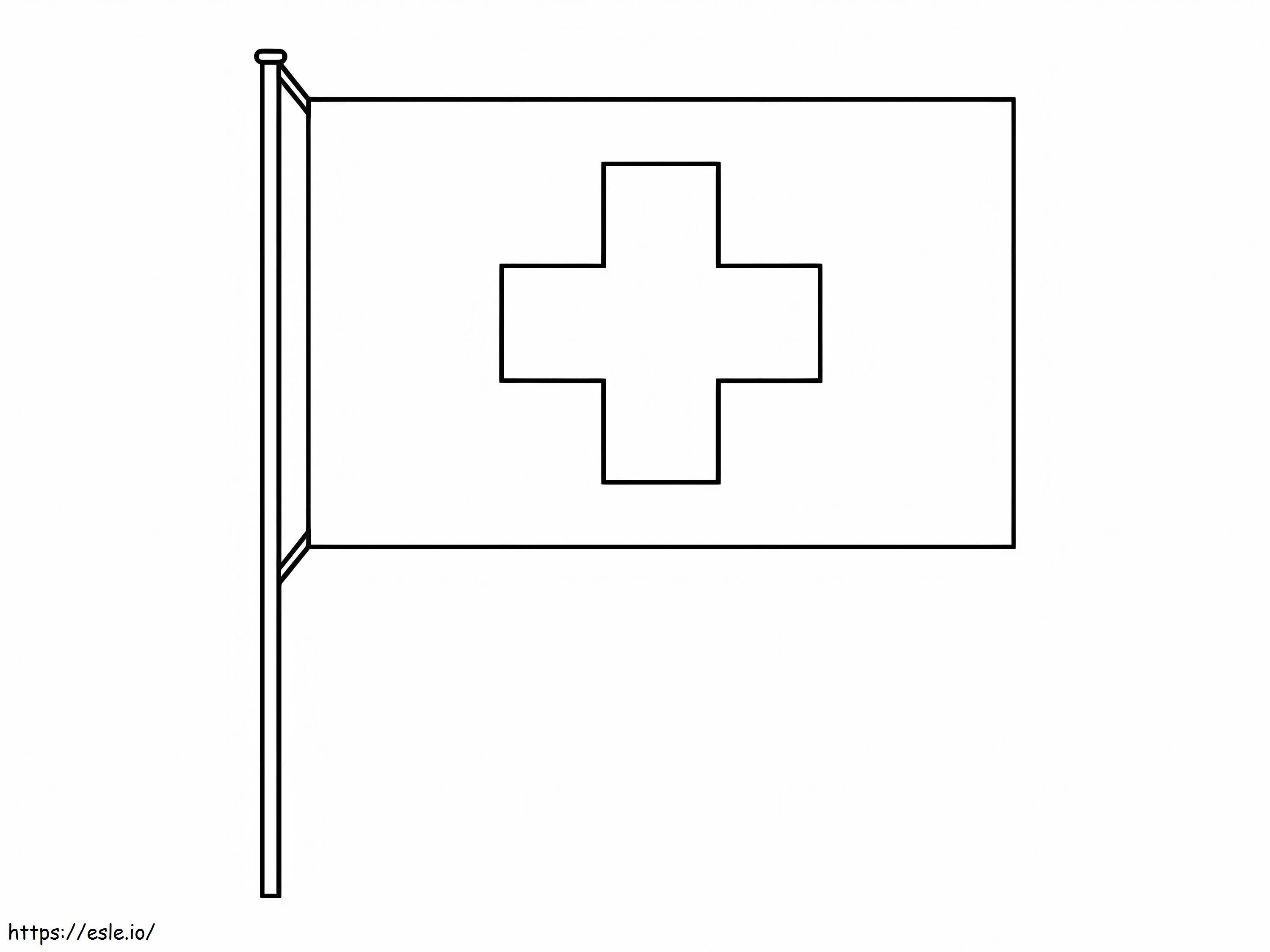 Steagul Elveției de colorat