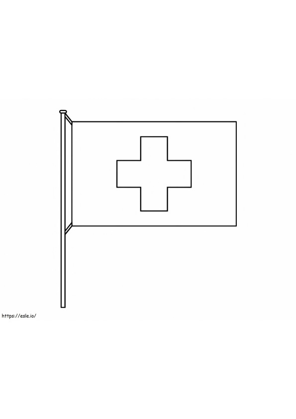 Vlag Van Zwitserland kleurplaat