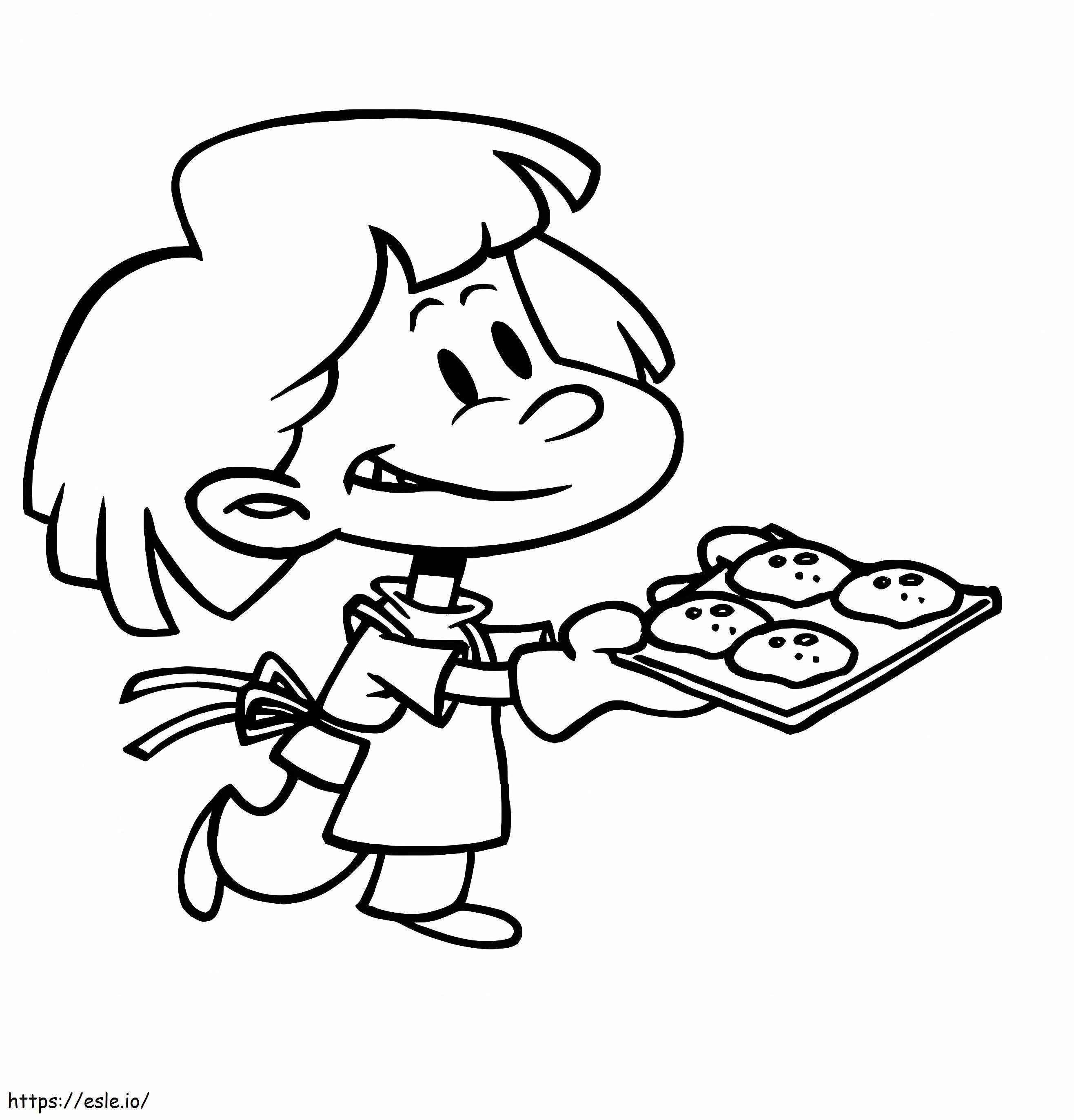 Girl With Cookies coloring page
