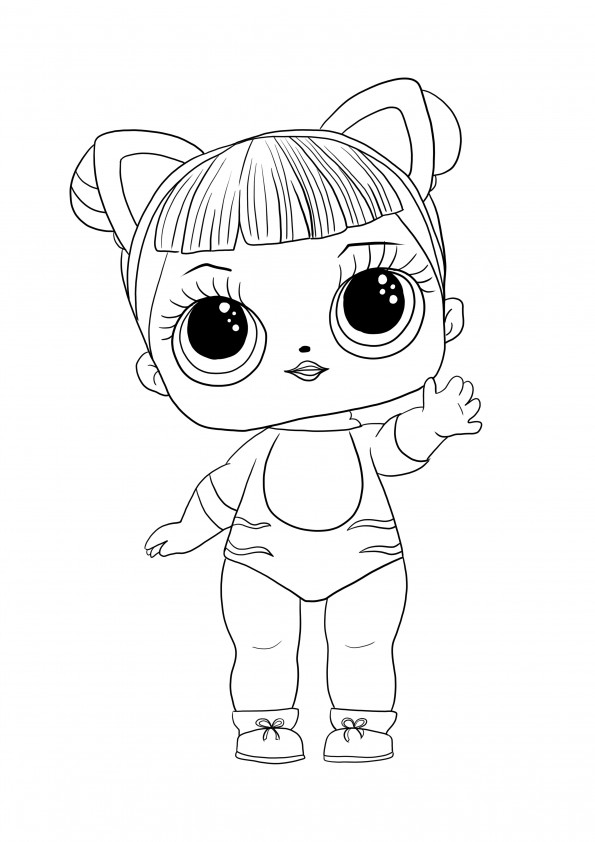 Baby cat L.O.L. to color and free printing