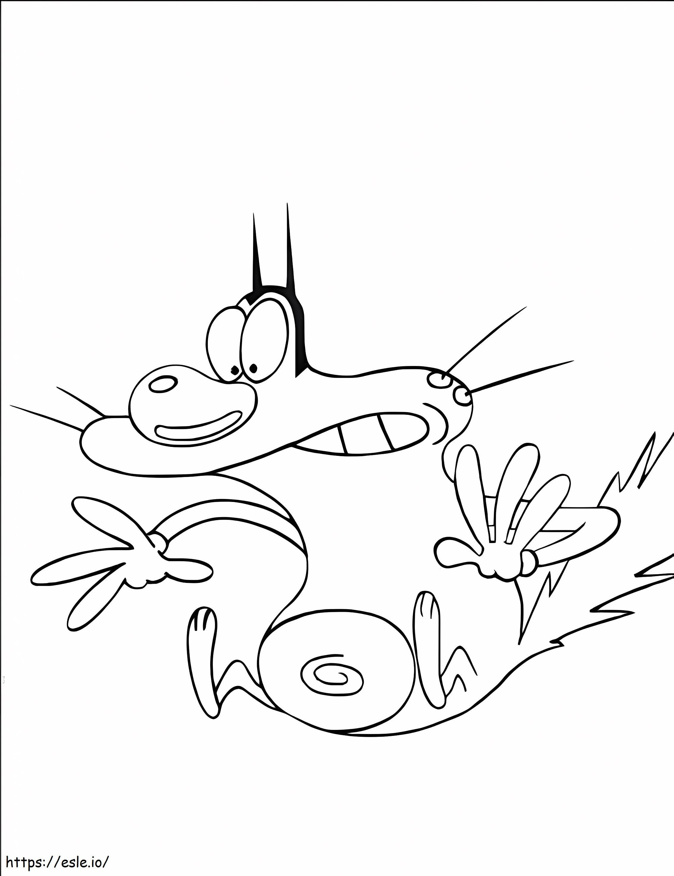 Oggy Slipped coloring page