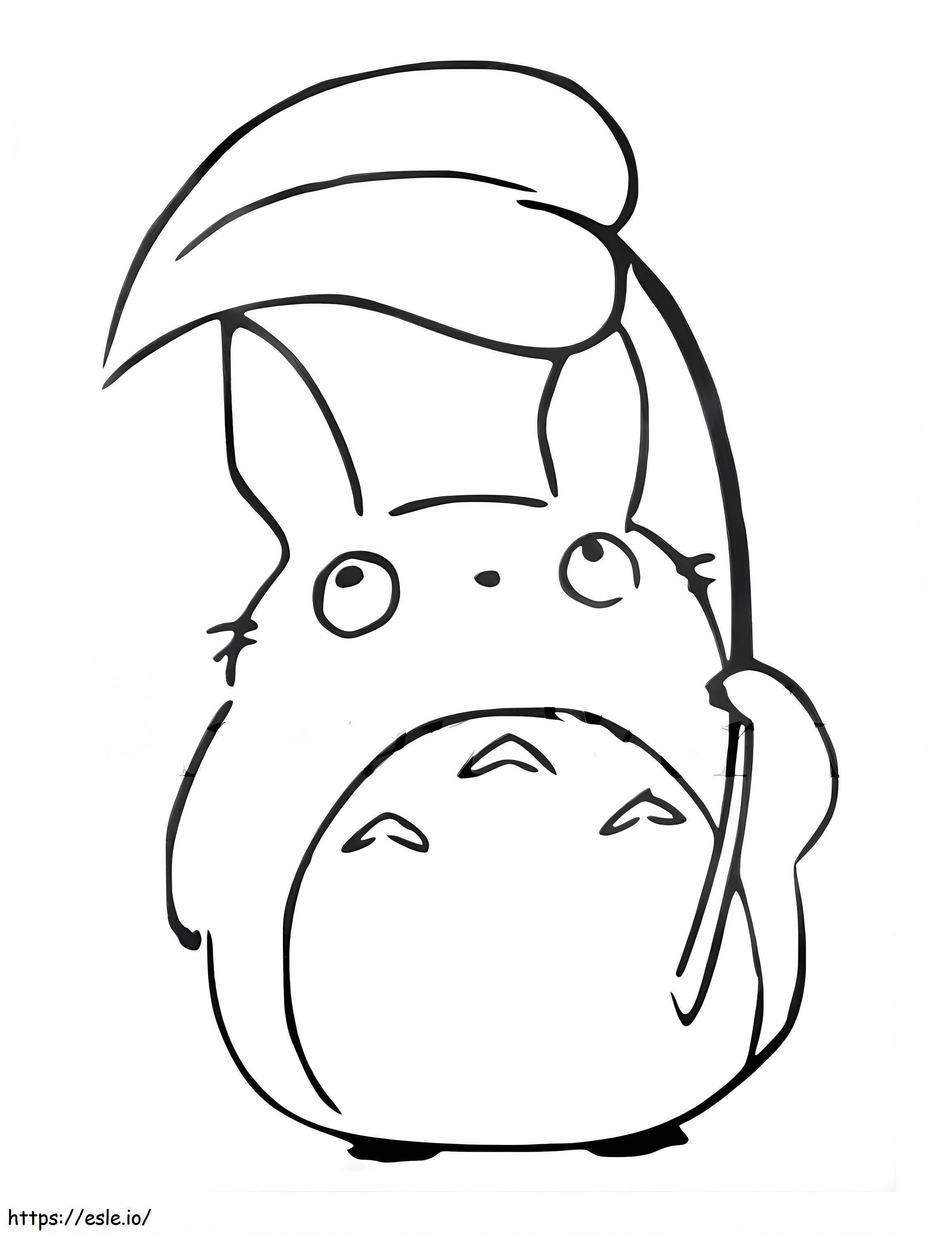 Coloriage Totoro mignon 4 à imprimer dessin
