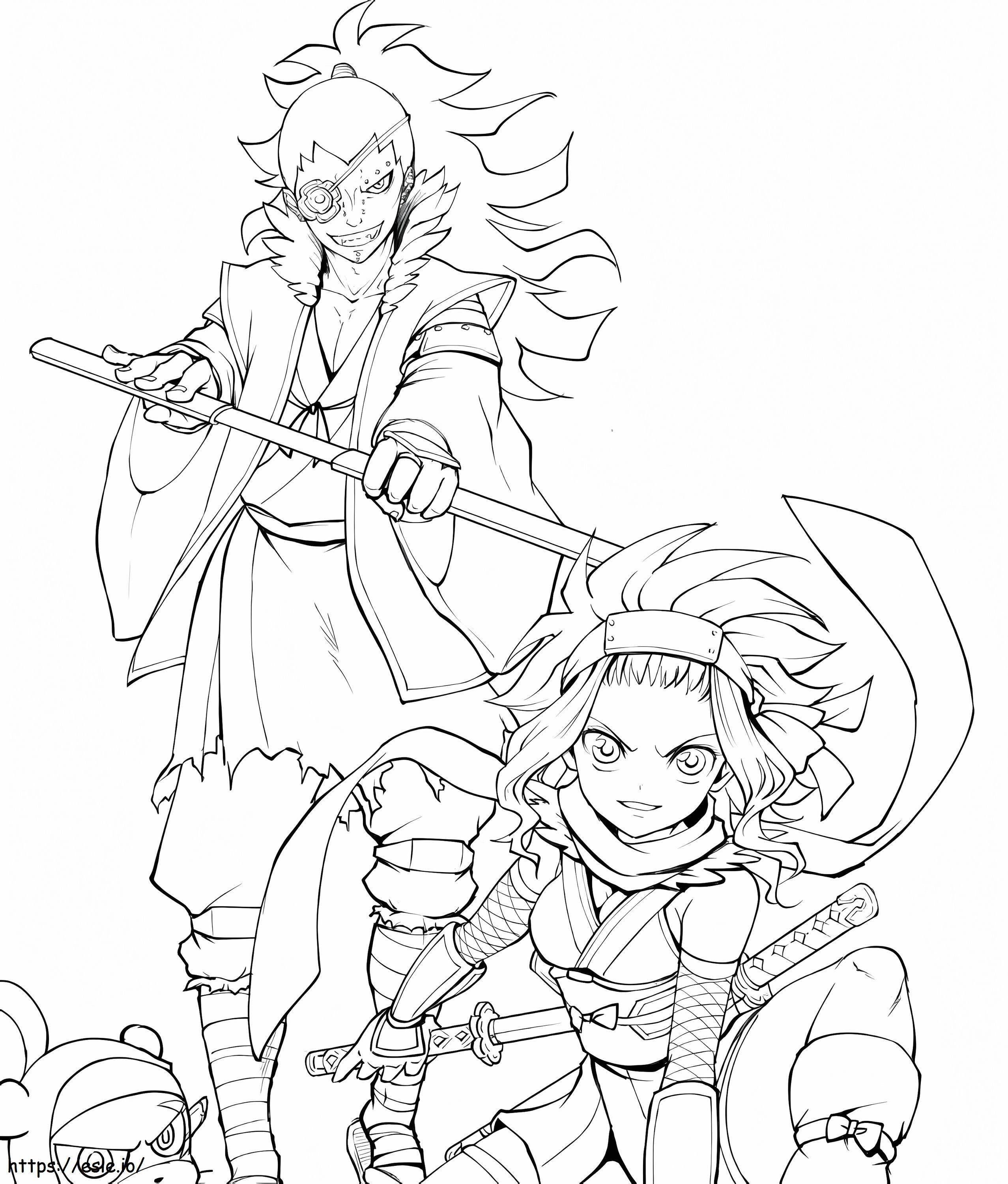Gajeel And Levy coloring page