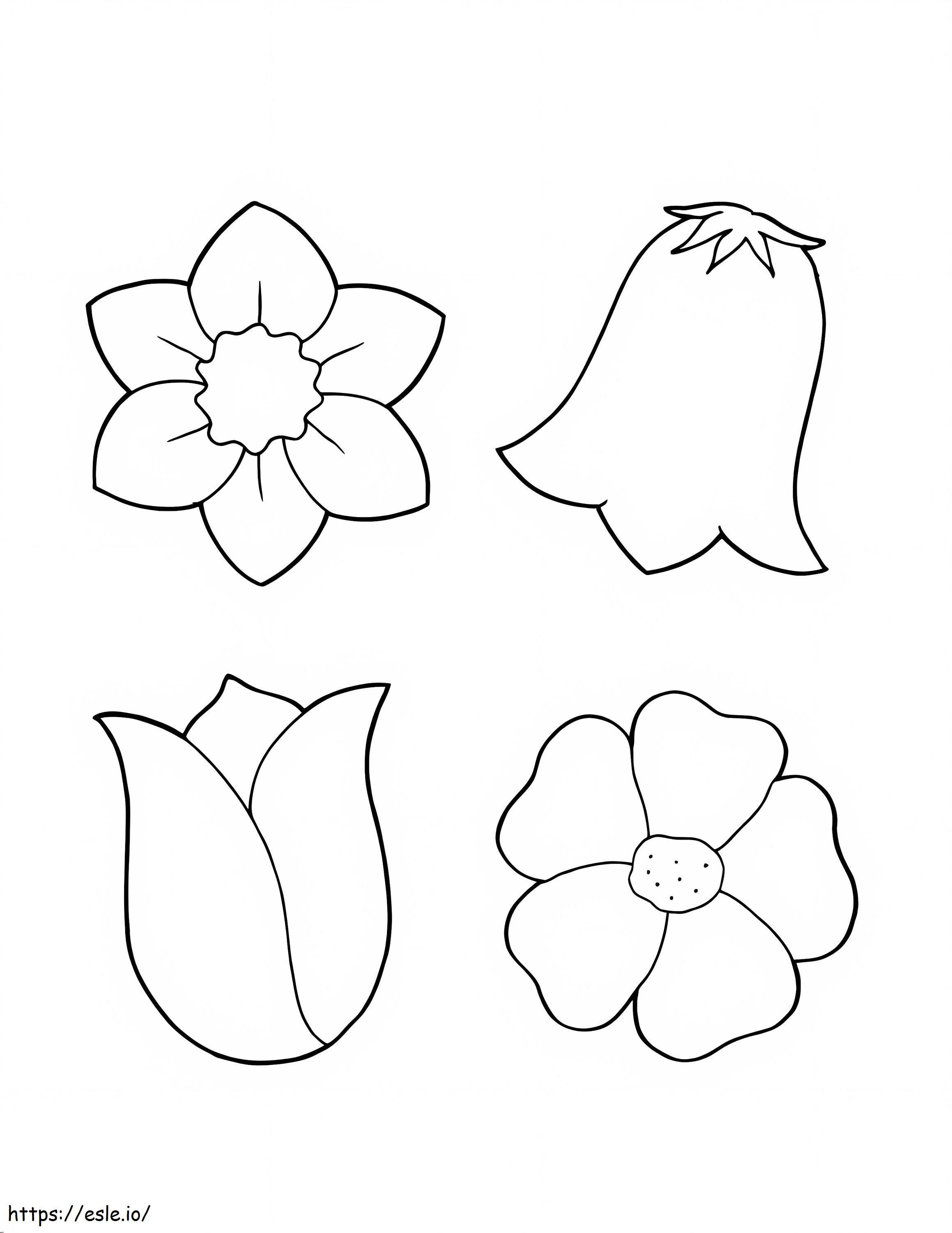 Bunga Sederhana yang Dapat Dicetak Gambar Mewarnai