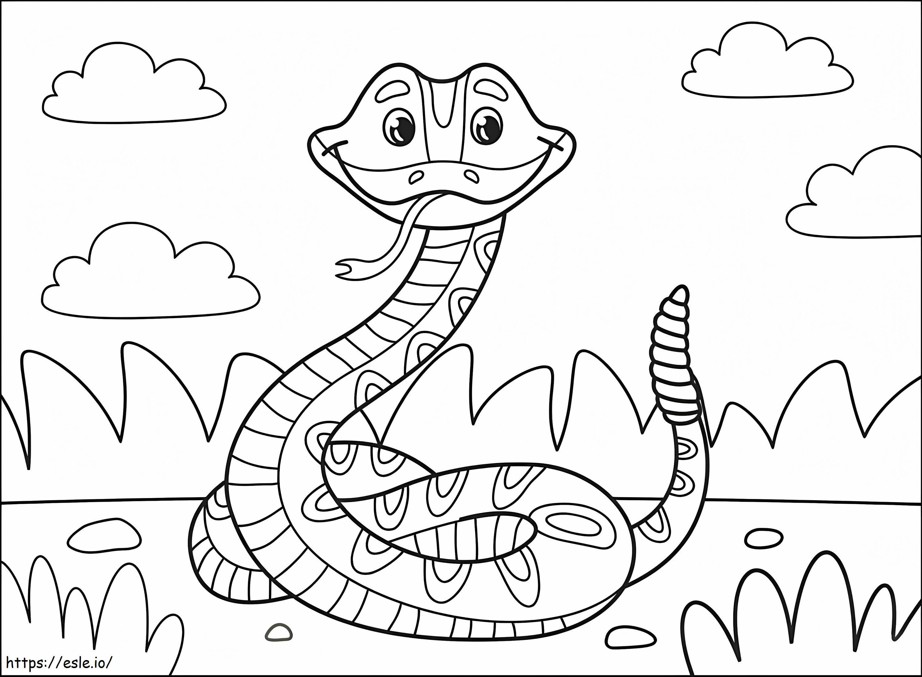 Coloriage Serpent heureux à imprimer dessin
