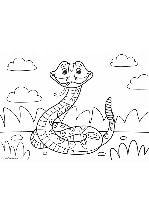Coloriage Serpent heureux à imprimer dessin