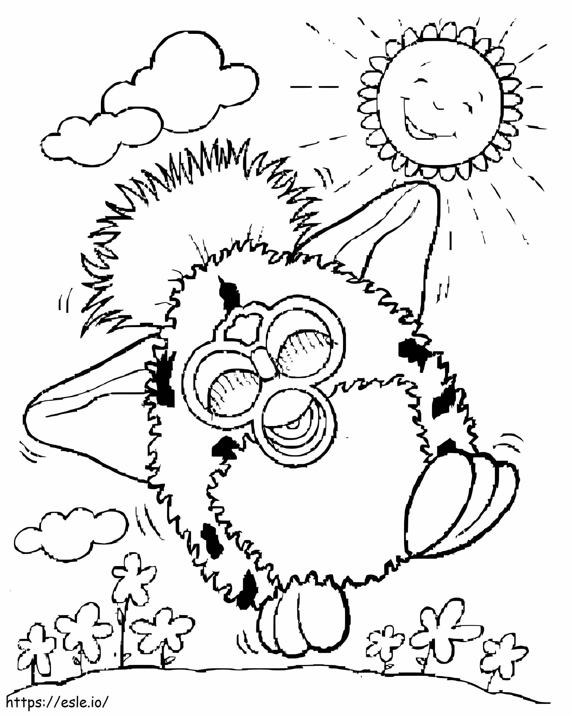 Coloriage Furby heureux à imprimer dessin