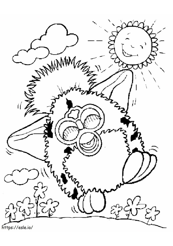 Coloriage Furby heureux à imprimer dessin