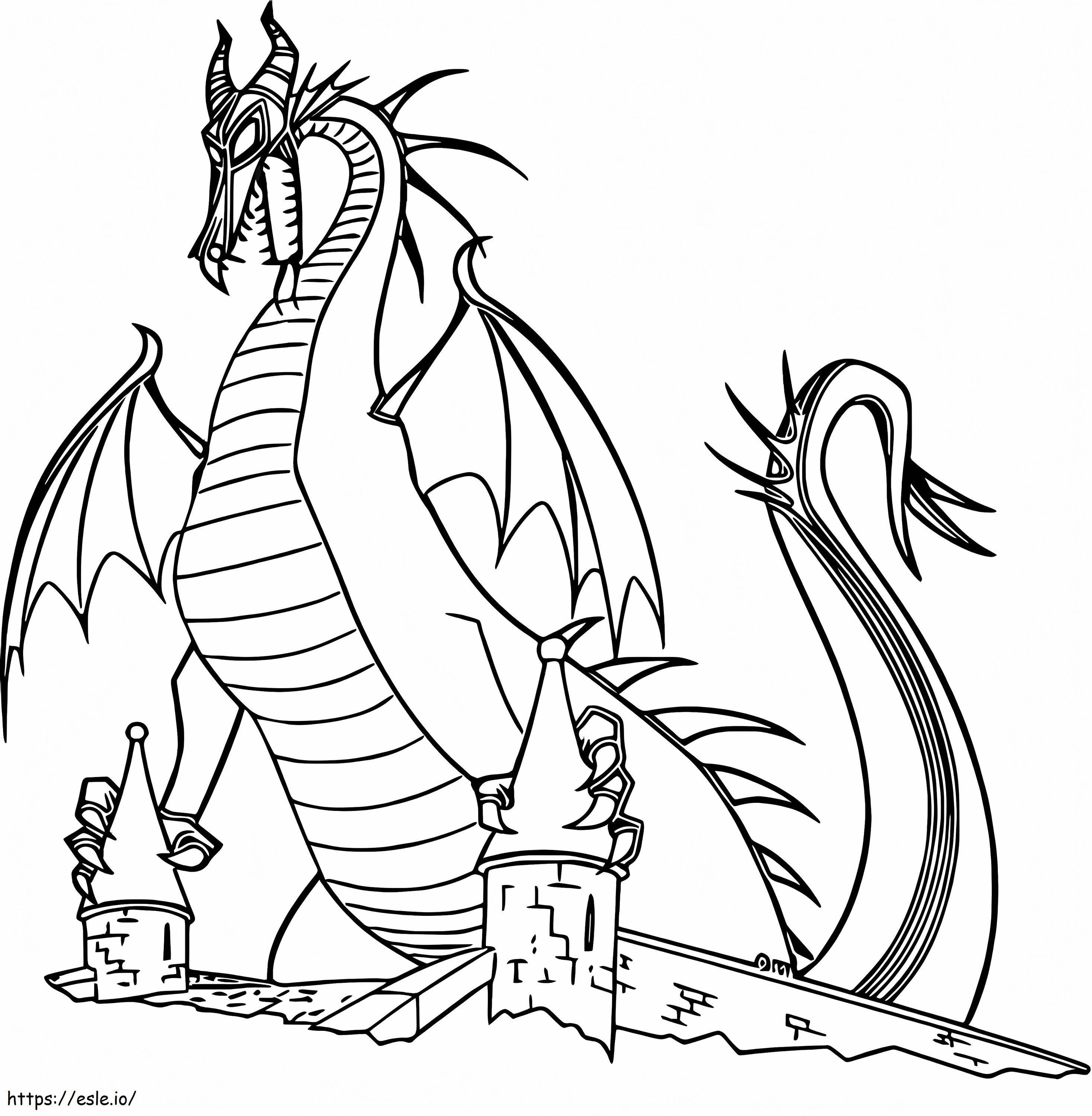 Coloriage Dragon maléfique à imprimer dessin