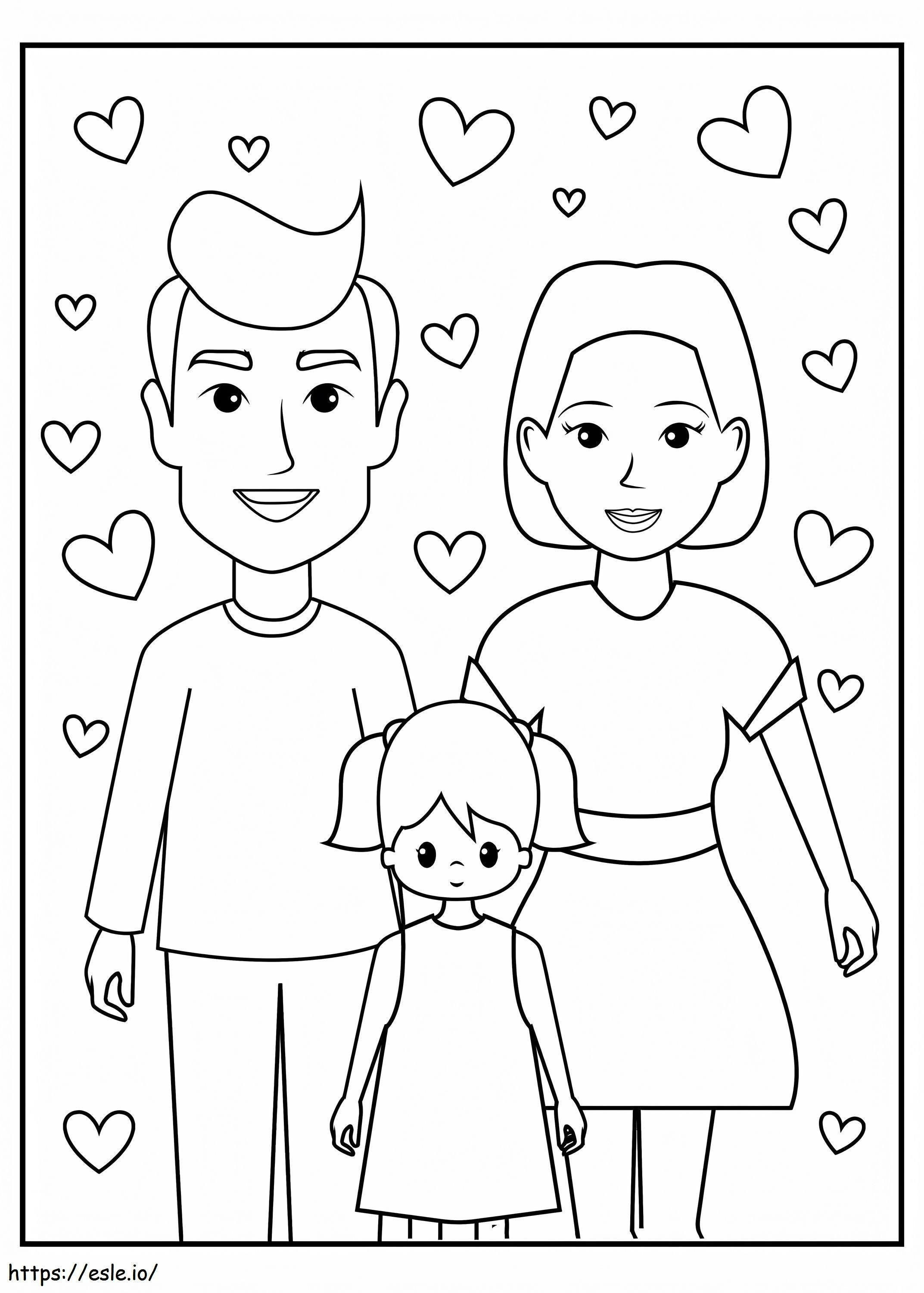 Family In Love coloring page