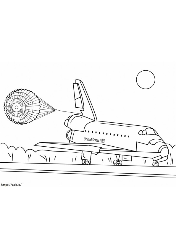 Coloriage Atterrissage de la navette spatiale Endeavour à imprimer dessin