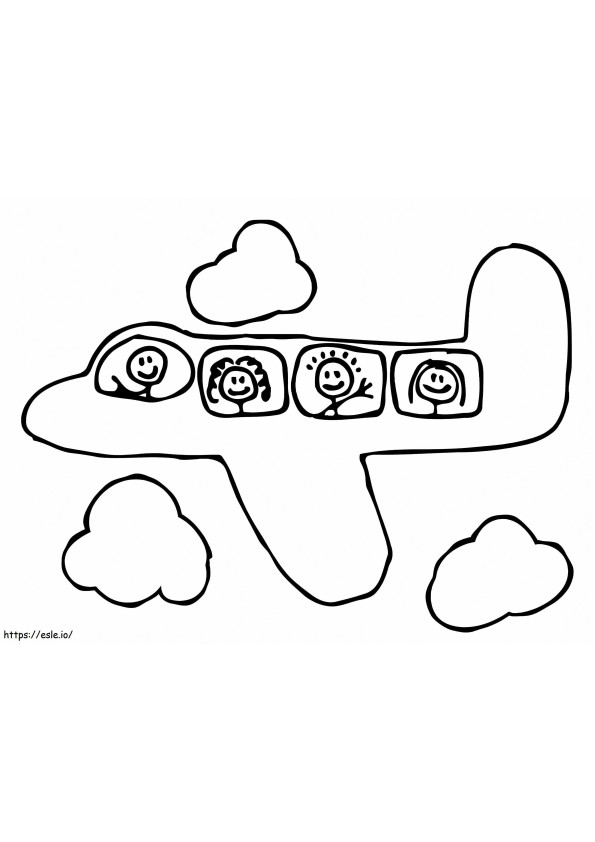 Vliegtuig tekening kleurplaat