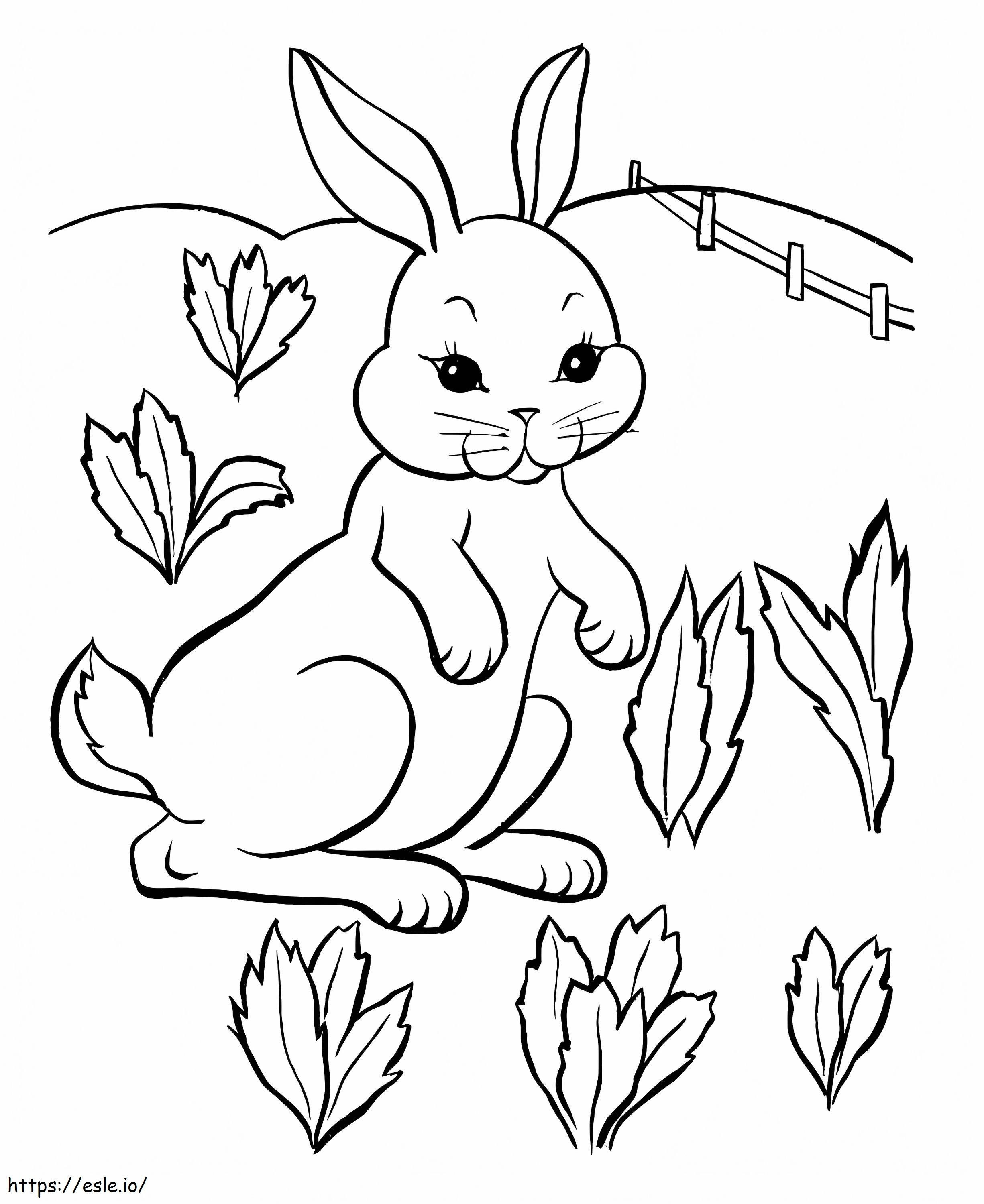 ウサギの庭 ぬりえ - 塗り絵