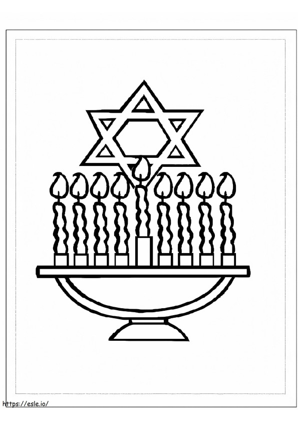 Candele di Hanukkah da colorare