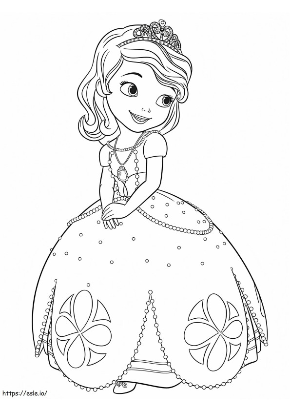 Adorable Princess Sofia coloring page