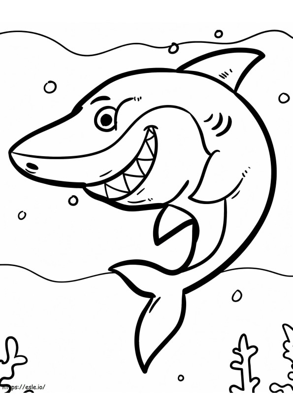 tiburón sonriendo para colorear