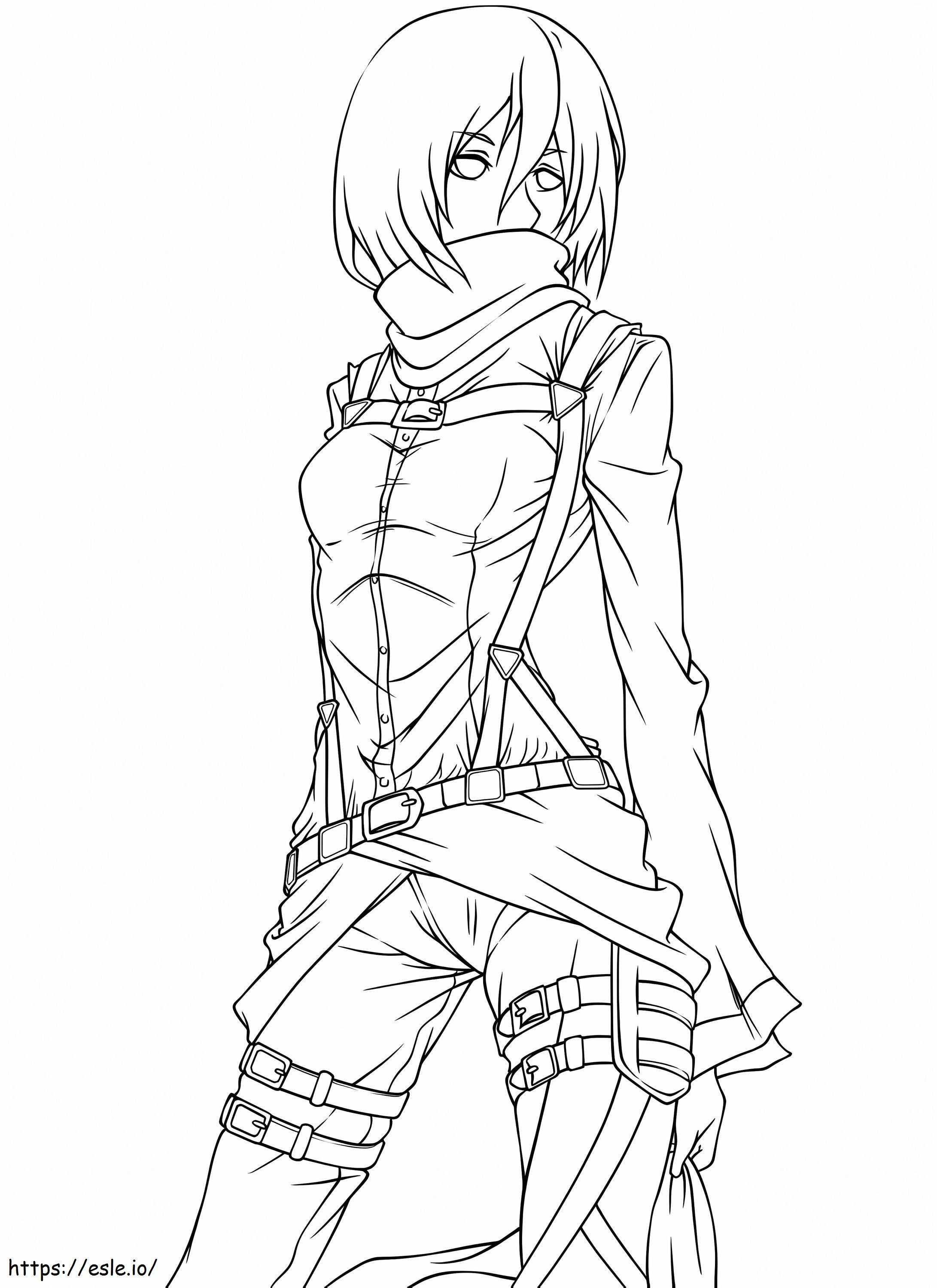 Mikasa Ackerman para colorir
