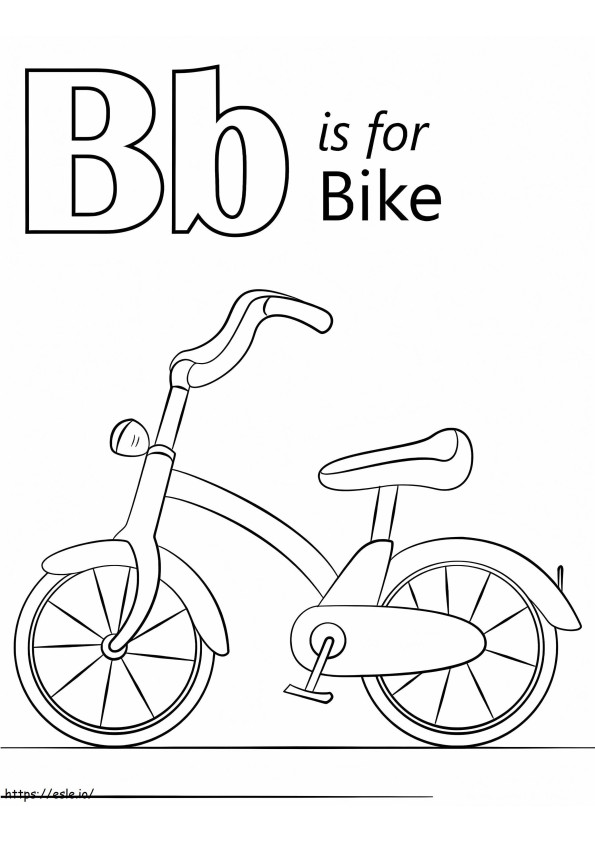 Bicicleta Letra B para colorir