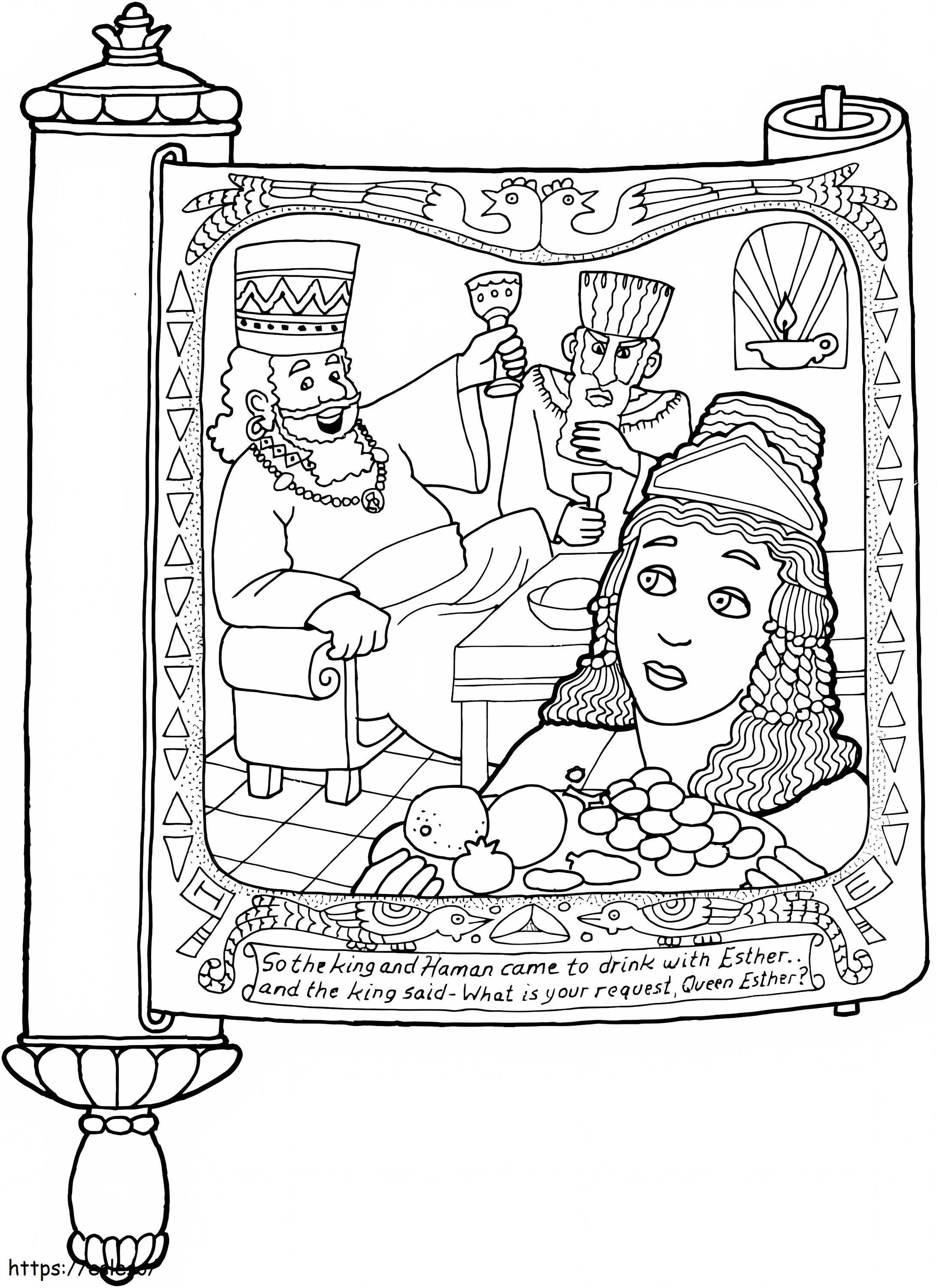 Coloriage Reine Esther 5 à imprimer dessin