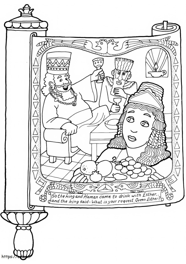 Coloriage Reine Esther 5 à imprimer dessin