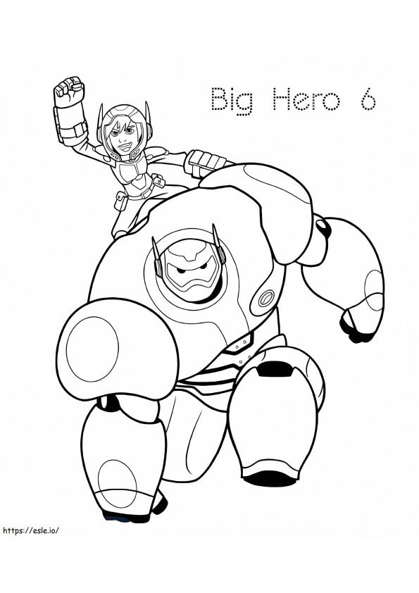 Baymax With Hiro coloring page