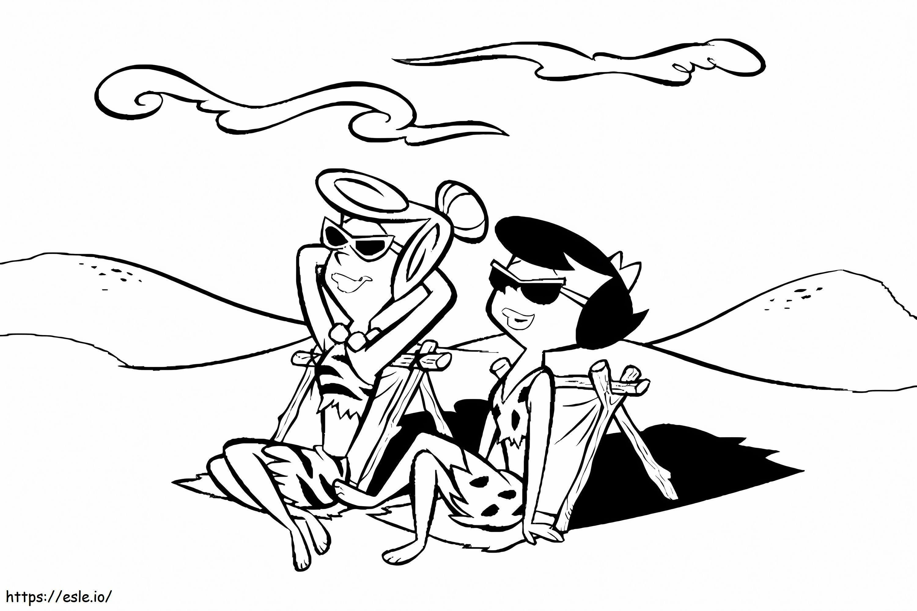 Wilma e Betty dos Flintstones para colorir