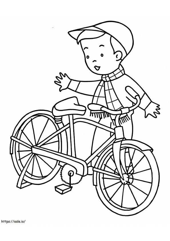 Winter Shopping By Bike coloring page