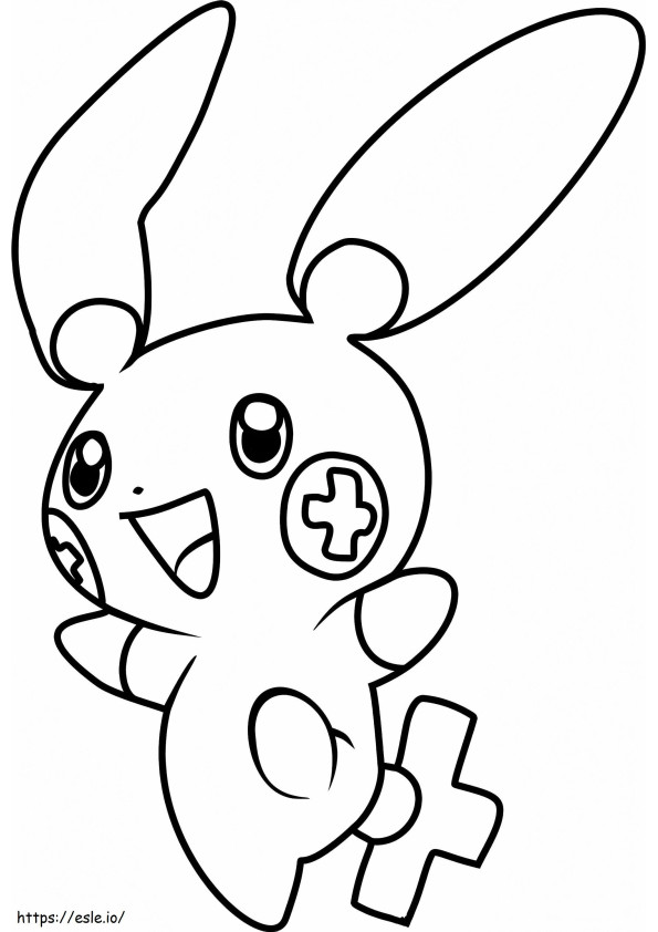 Coloriage 1532316334 Pokémon Plusle mignon A4 à imprimer dessin