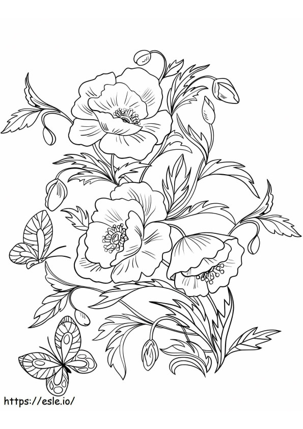 1530149217 Blossom Poppies1 coloring page