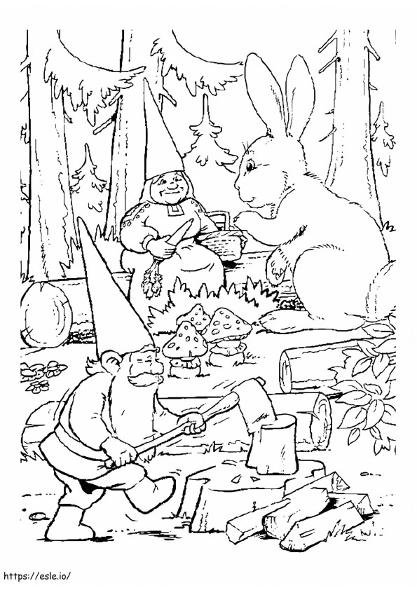 David The Gnome At Work coloring page