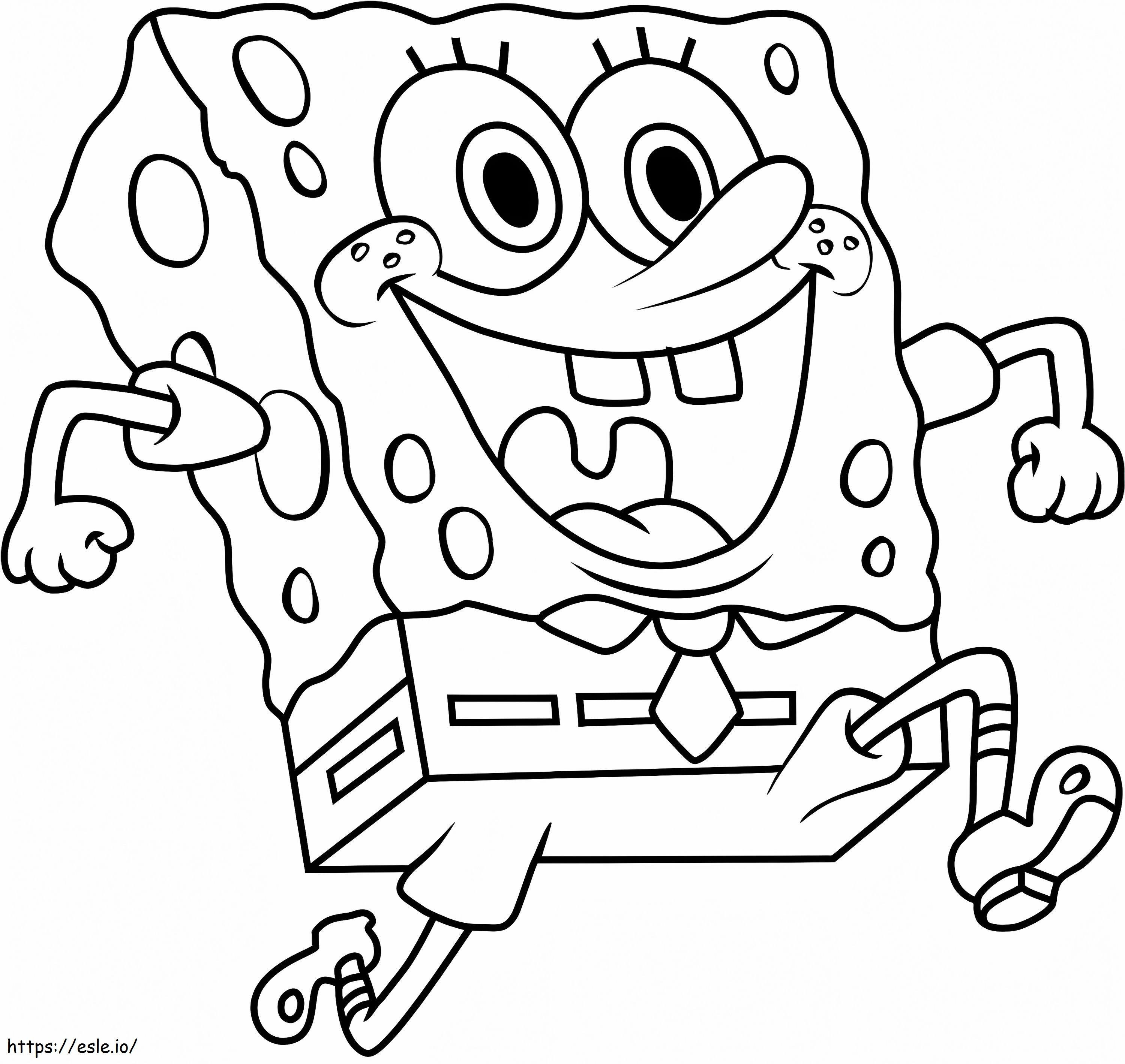 Felice SpongeBob che corre da colorare