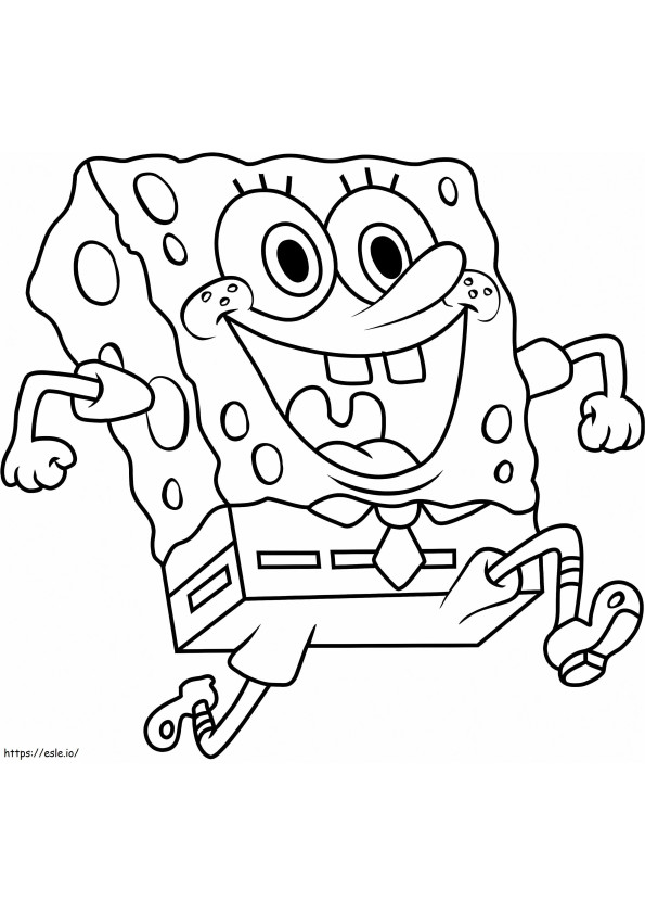 Selamat SpongeBob Berlari Gambar Mewarnai
