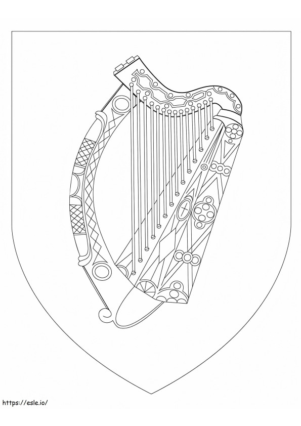 アイルランドの国章 ぬりえ - 塗り絵