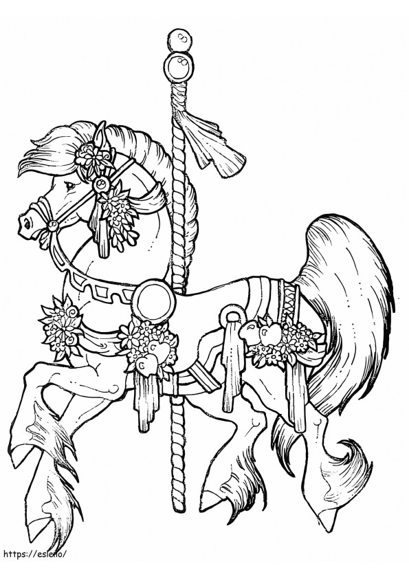 Coloriage Cheval de carrousel gratuit à imprimer dessin