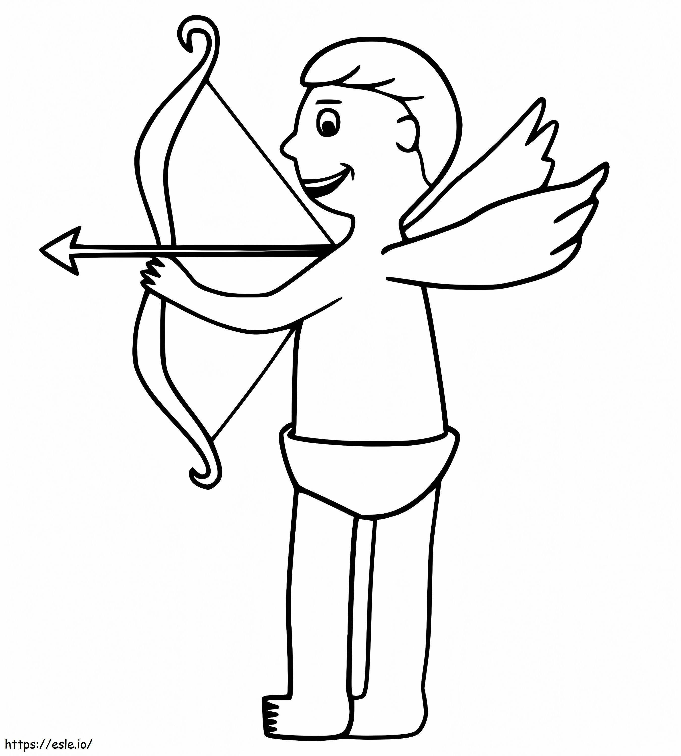 Easy Cupid coloring page