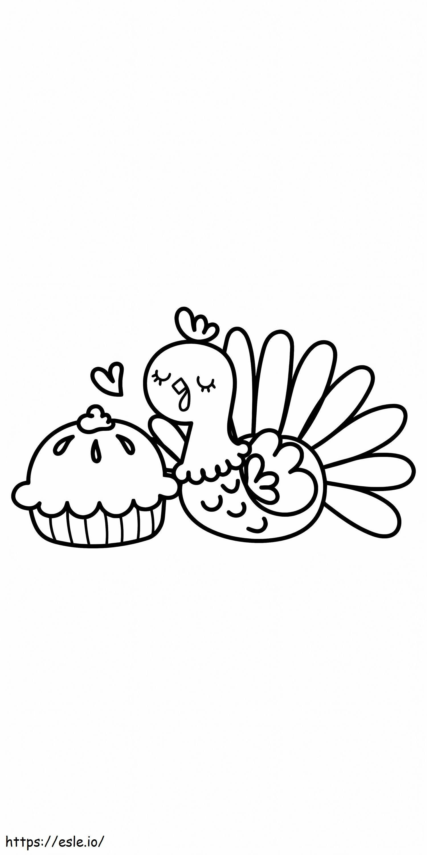 Cupcake e perus brancos para colorir