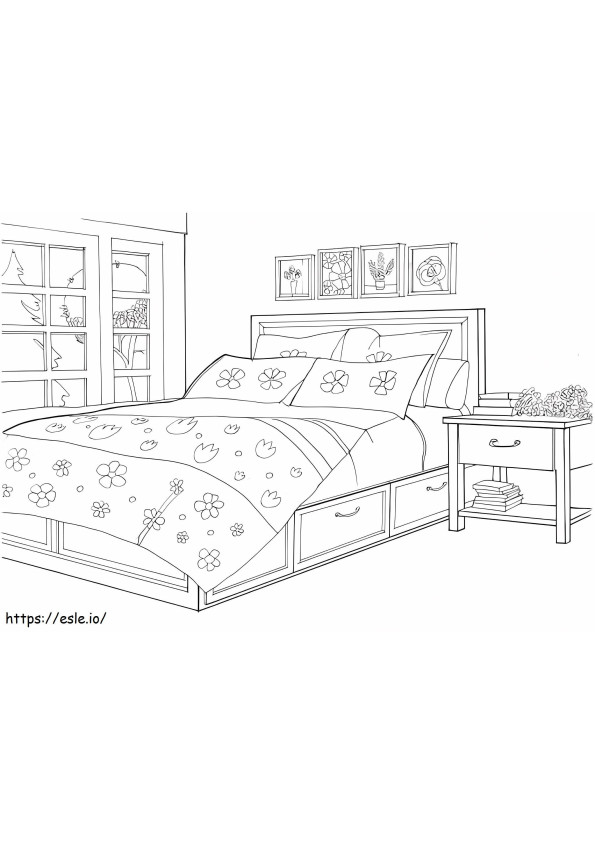 Bedroom In Provencal Style coloring page