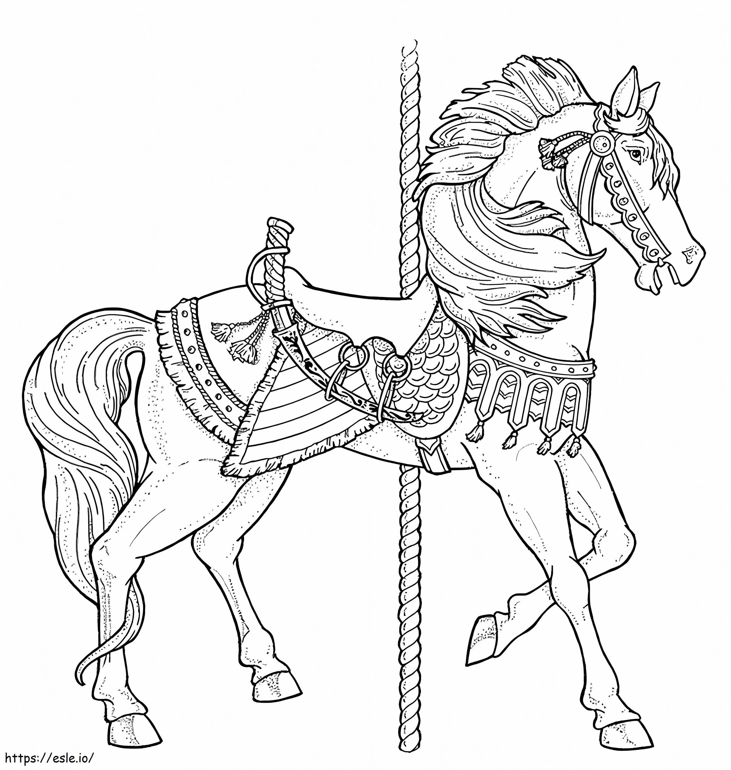 Carusel Horse Printable de colorat