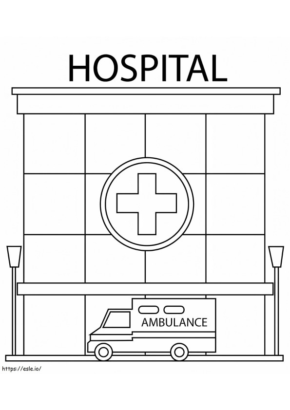 Easy Hospital Building coloring page