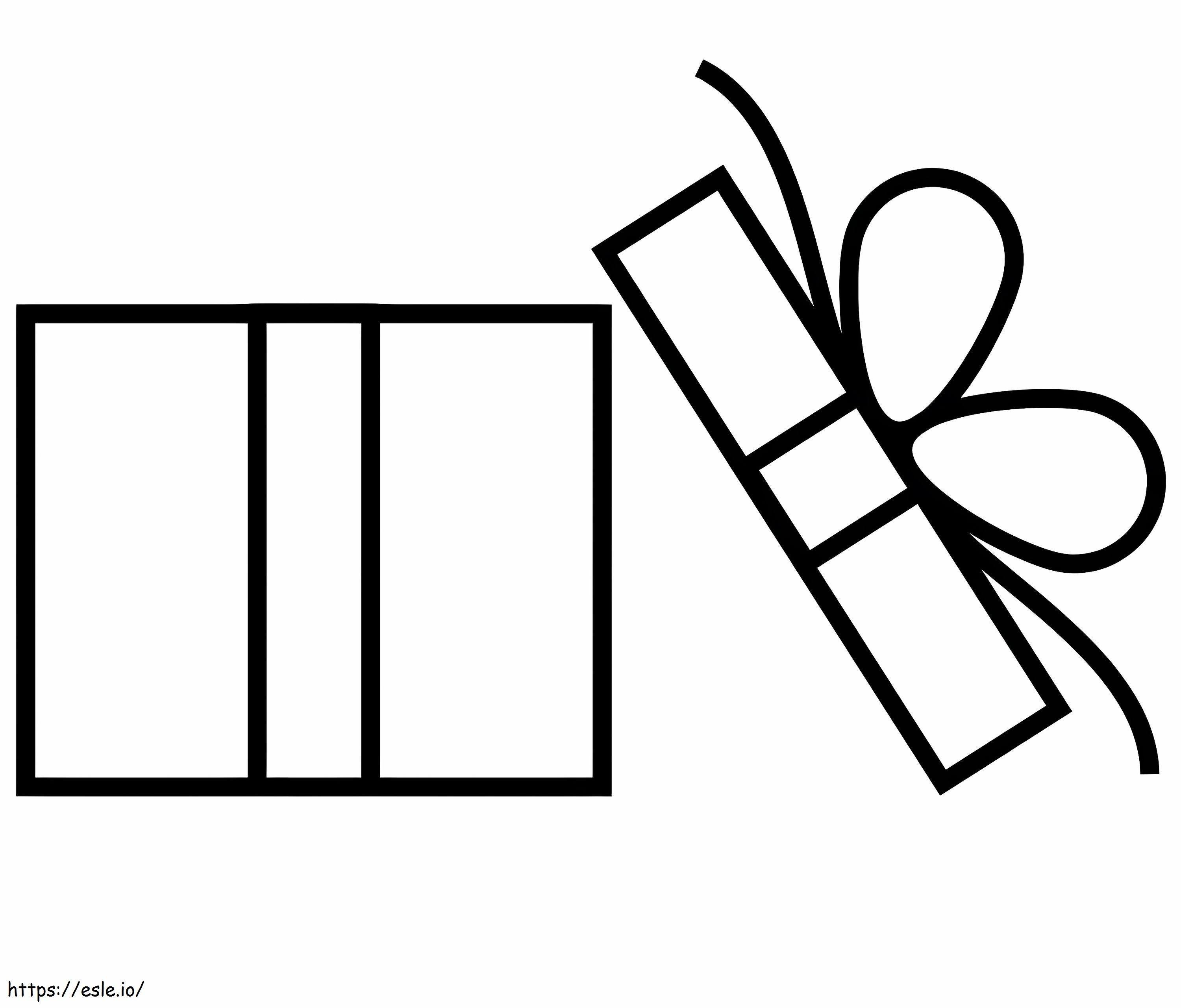 Easy Gift Box coloring page