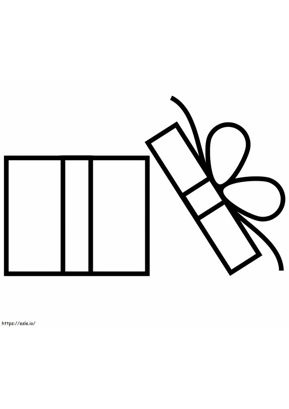 Easy Gift Box coloring page
