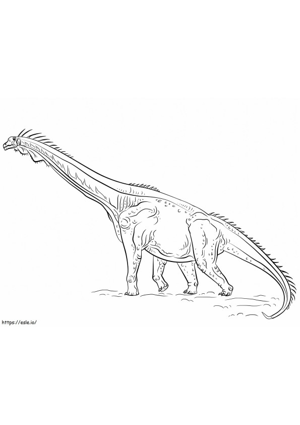 Braquiosaurio caminando para colorear