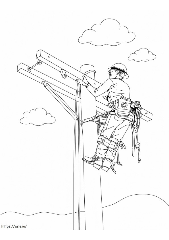 Electrician 3 coloring page