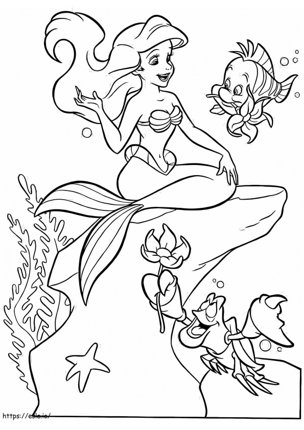Little Mermaid Ariel And Friends coloring page