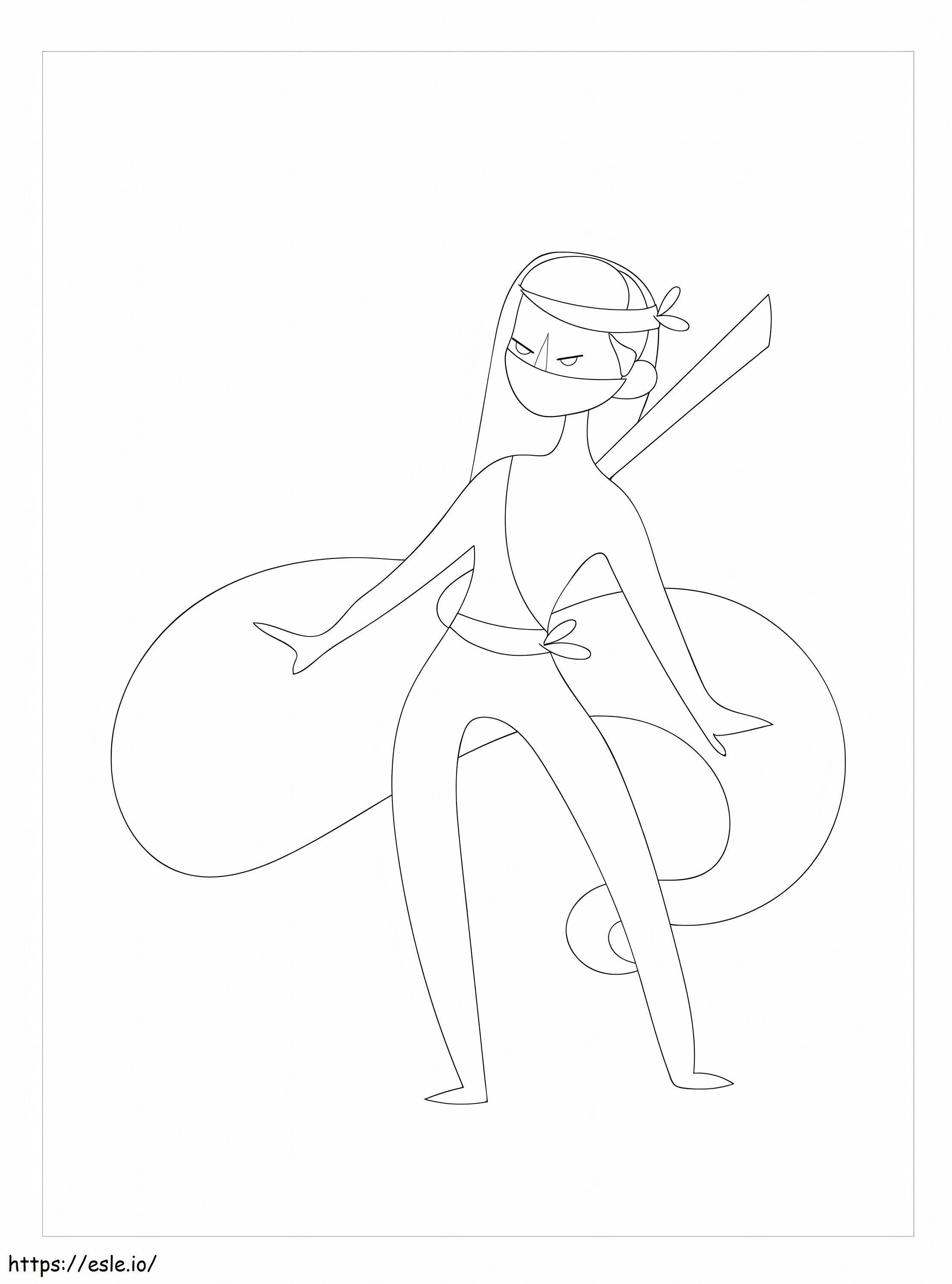 Female Samurai coloring page