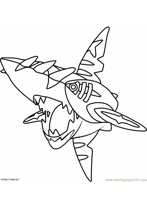 Coloriage 1531101394_Méga Sharpedo Pokémon A4 à imprimer dessin