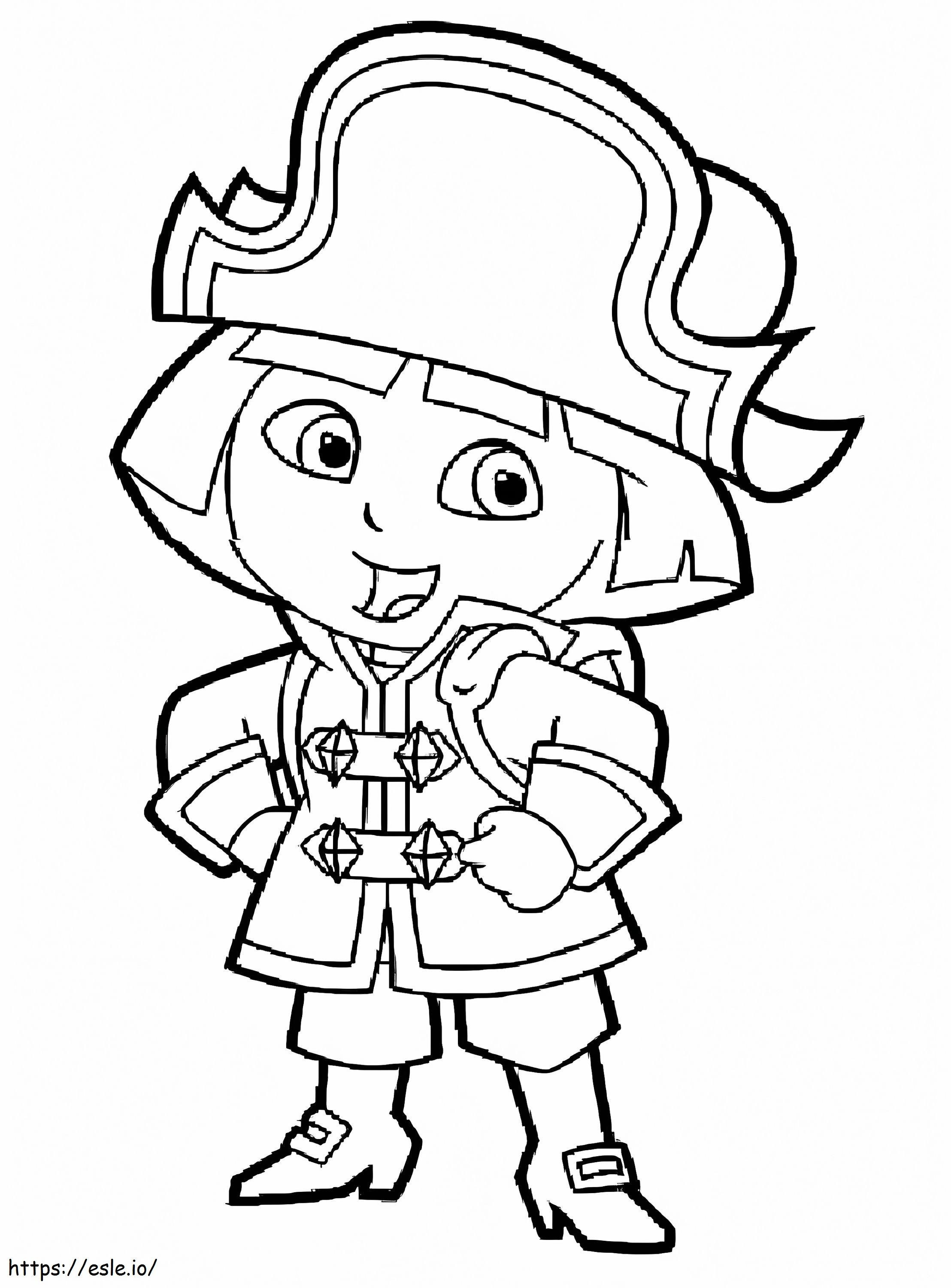 Coloriage Dora la pirate à imprimer dessin